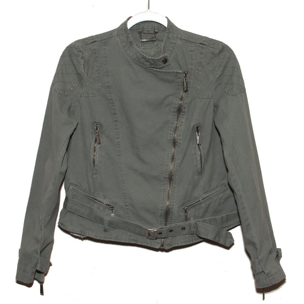 JOU JOU Moto  Jacket Size Jr. Large Cotton
